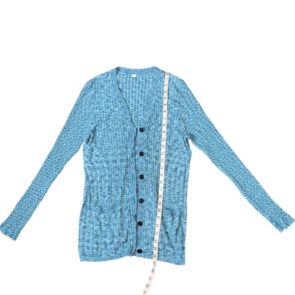 Athleta Revolve Seamless Cardigan Blue Heather Medium - Picture 4 of 10